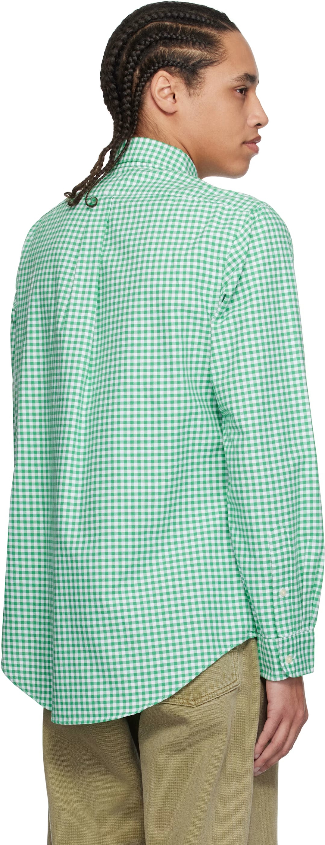 Polo Ralph Lauren Green & White Classic Fit Gingham Oxford Shirt