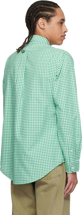 Polo Ralph Lauren Green & White Classic Fit Gingham Oxford Shirt