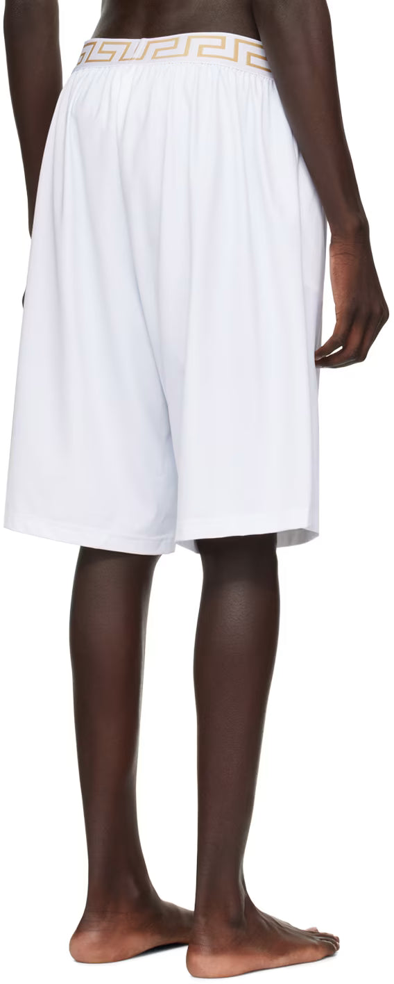 Versace Underwear White Greca Border Swim Shorts