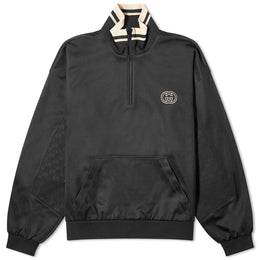 Gucci Men's Interlocking Logo Half Zip Sweat in Black