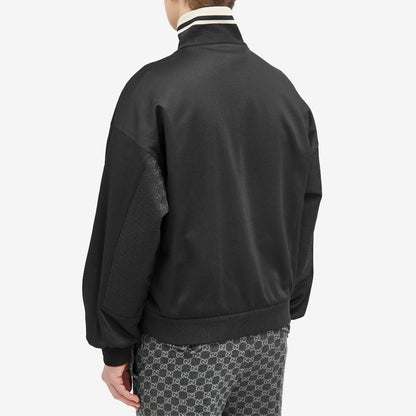 Gucci Men's Interlocking Logo Half Zip Sweat in Black