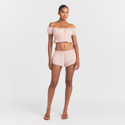 Poplin Apparel Off the Shoulder Top