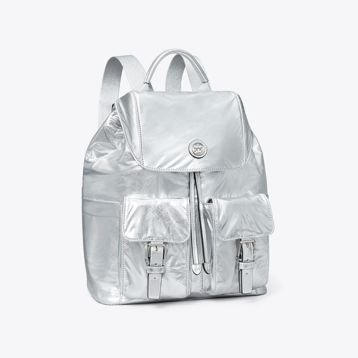 Virginia Metallic Flap Backpack