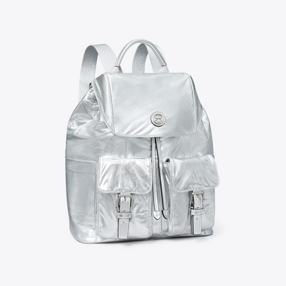 Virginia Metallic Flap Backpack