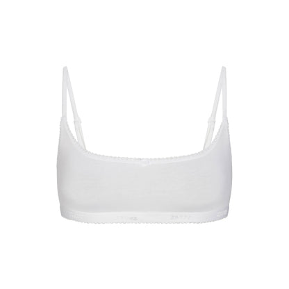 Lightweight Cotton Logo Picot Scoop Bralette