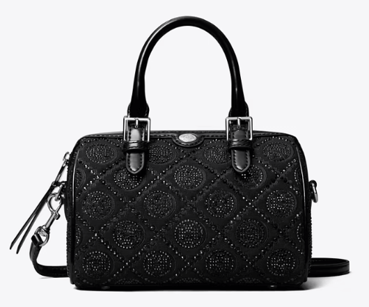 Tory Burch T MONOGRAM EMBELLISHED PETITE BARREL BAG - Bags | Shop From The Mirage