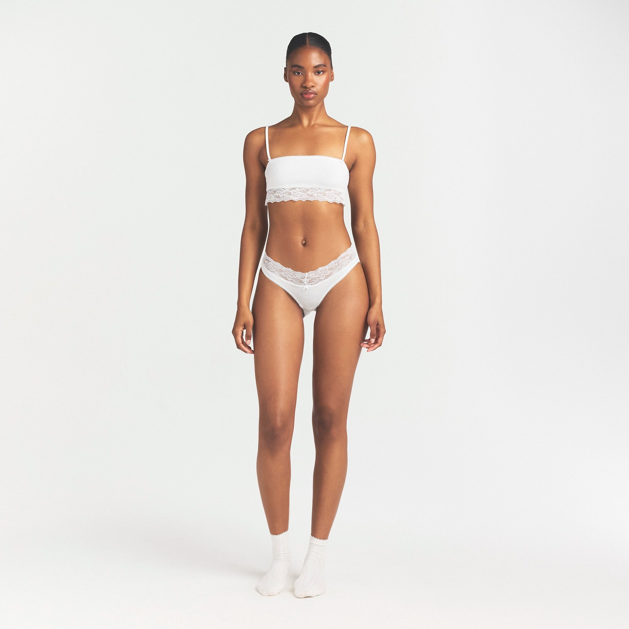 Lightweight Cotton Wide Lace Brief