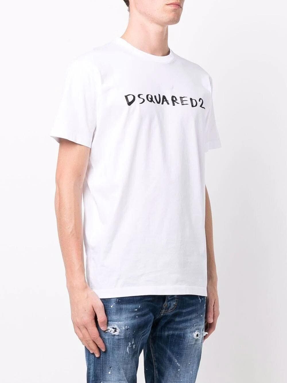 Dsquared2 Marker Slim Logo-print Short-sleeved White T-shirt