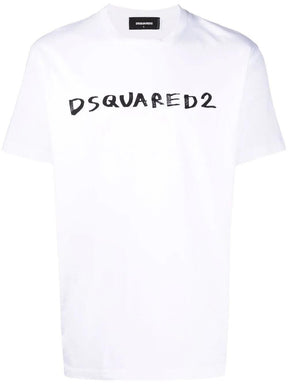 Dsquared2 Marker Slim Logo-print Short-sleeved White T-shirt