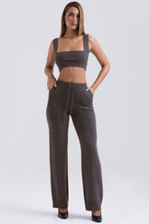 Charcoal cashmere blend trousers