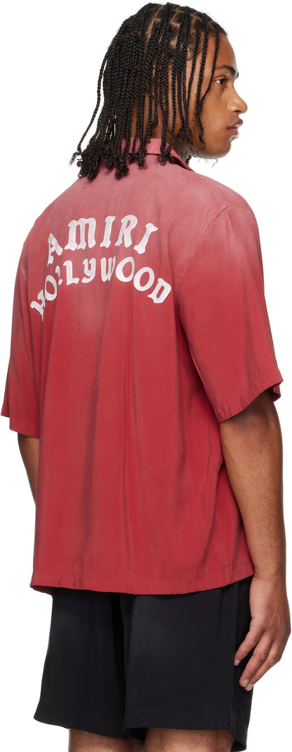 Red 'AMIRI Hollywood' Bowling Shirt