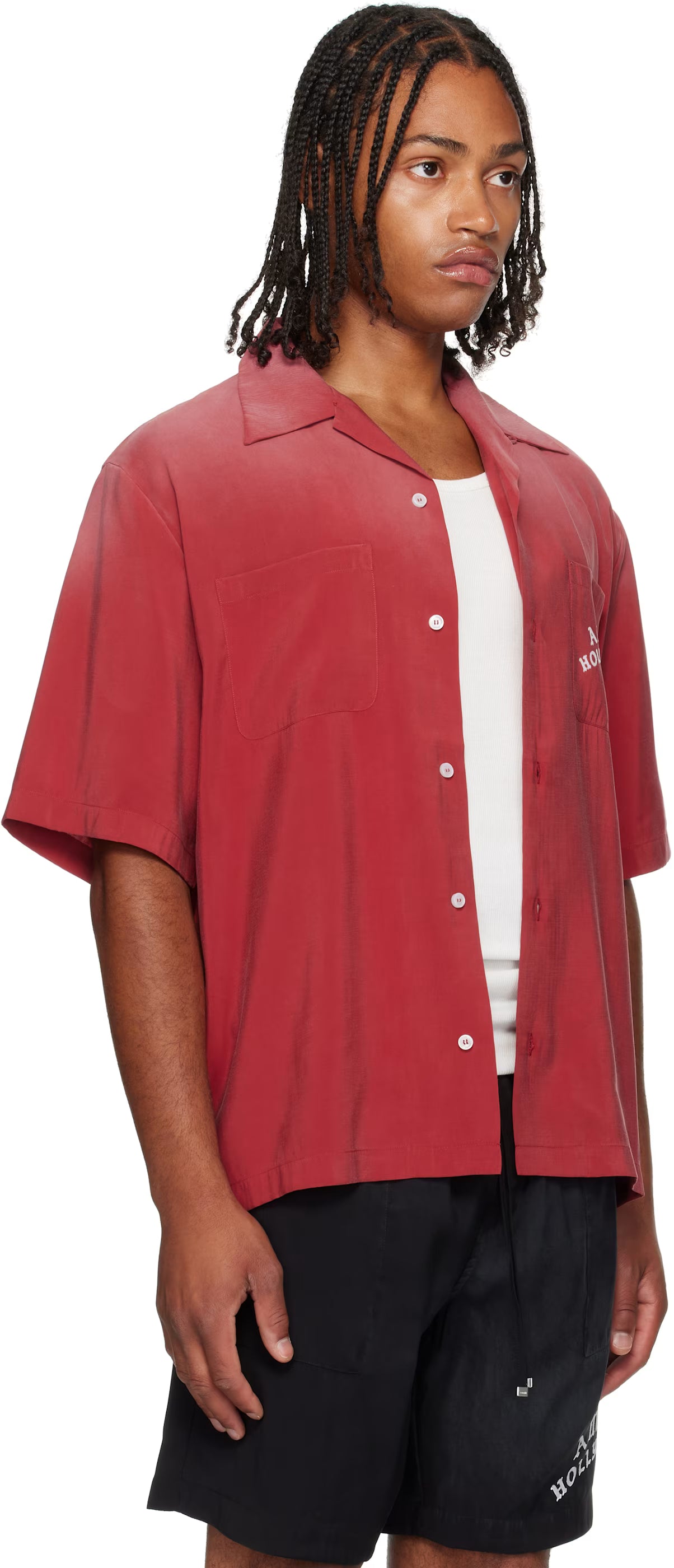 Red 'AMIRI Hollywood' Bowling Shirt