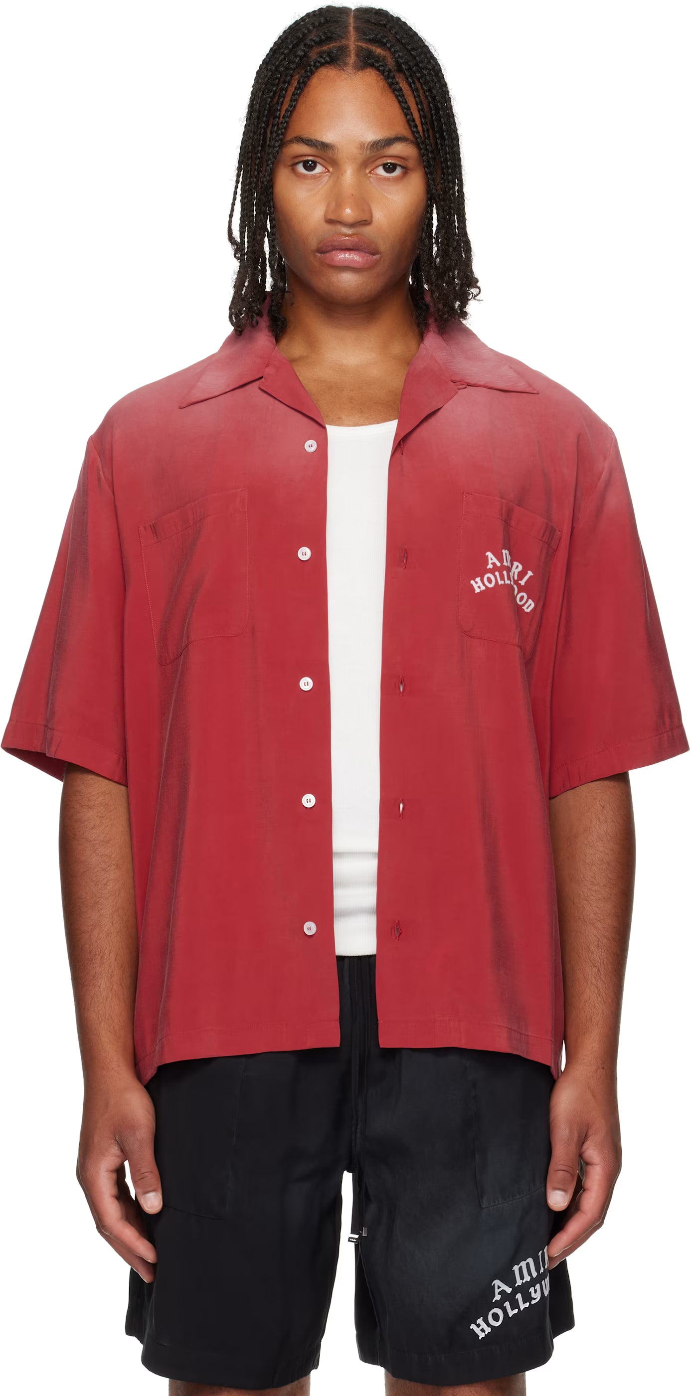 Red 'AMIRI Hollywood' Bowling Shirt