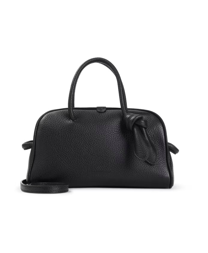 Black Grained Leather Handbag
