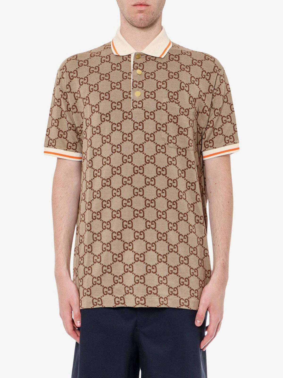Gucci Polo Shirt Beige Mens