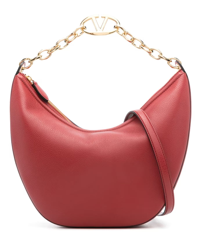 Red Leather Chain Bag