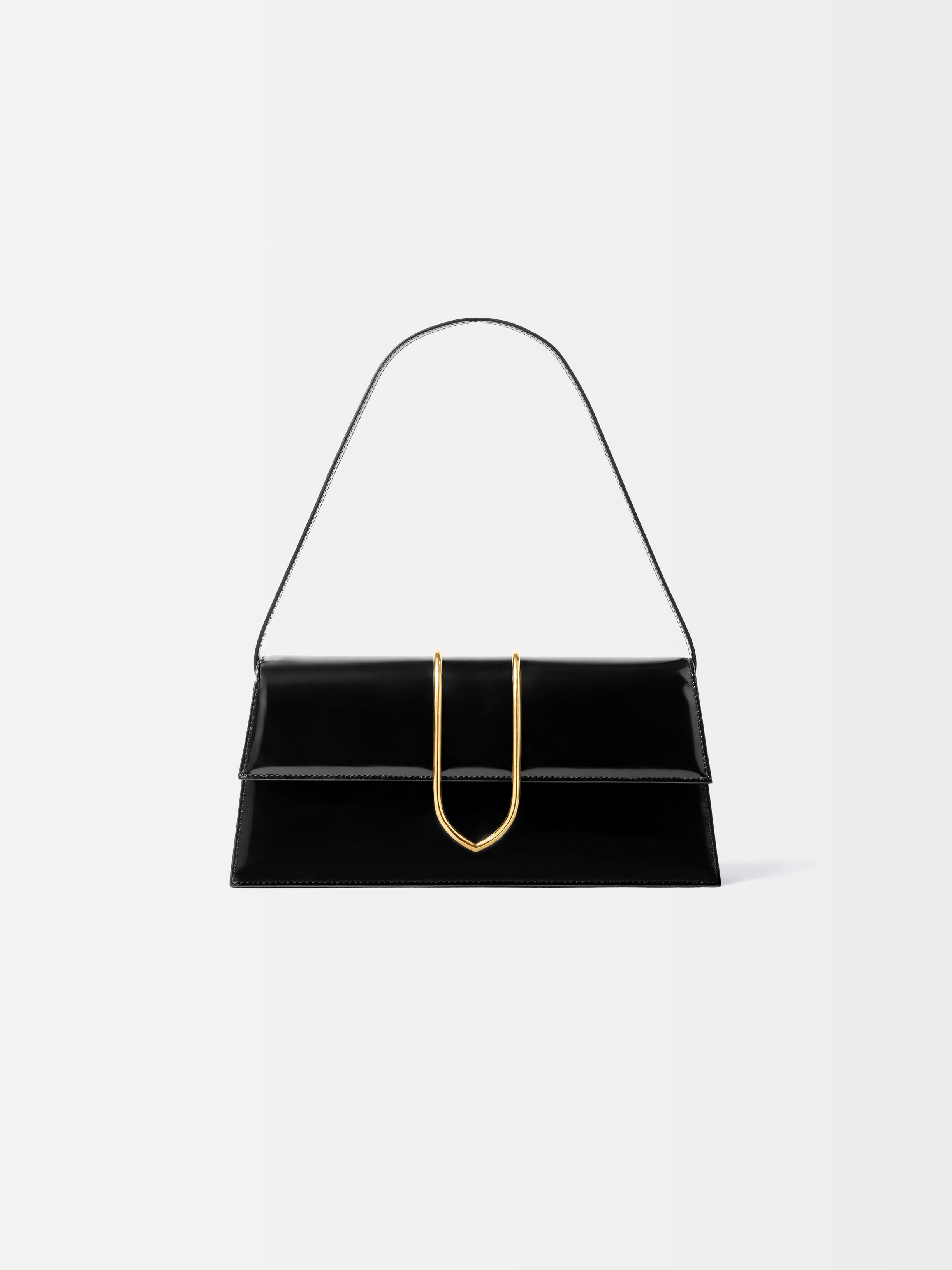 The long Bambino Long metal flap bag