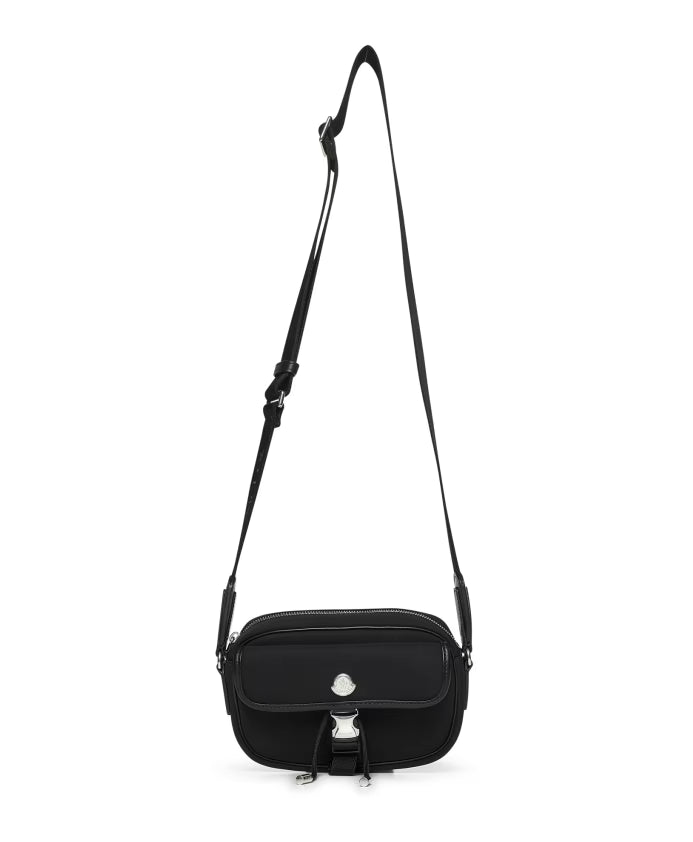 Black Nylon Shoulder Bag Water-Repellent Design