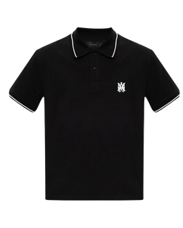 AMIRI SOLID SHORT SLEEVE MA LOGO POLO BLACK