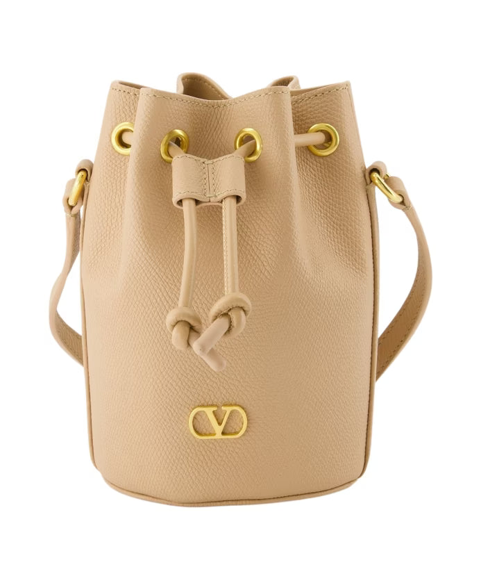 Beige VLogo Bucket Bag