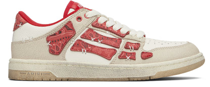 Red & White Bandana Skel Top Low Sneakers