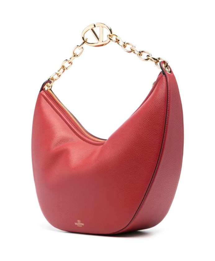 Red Leather Chain Bag