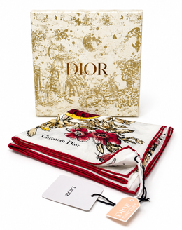 Large Christian Dior Beauty Pink Butterfly Square 100% Silk Scarf (VIP Gift) NWT