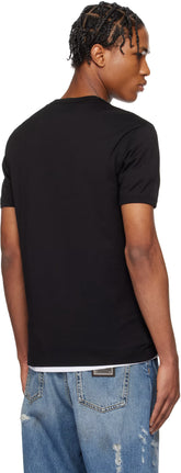 Dolce&Gabbana Black Cotton Heraldic Patch T-shirt