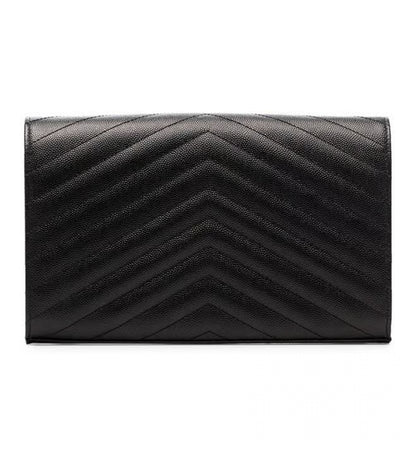 YSL Wallet on Chain in Grained Leather