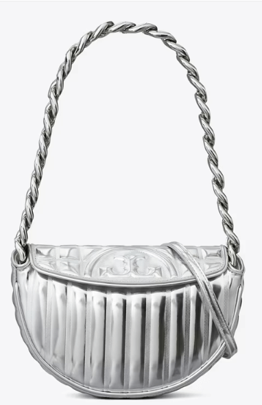 Tory Burch MINI FLEMING SOFT METALLIC QUILT CRESCENT BAG - Bags | Shop From The Mirage