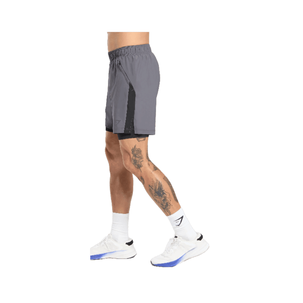 Gymshark Sport 7" 2 in 1 Shorts Dark Grey/Black