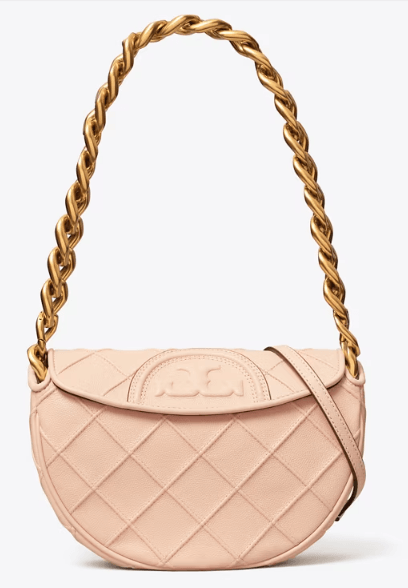 Tory Burch MINI FLEMING SOFT POLISHED-GRAIN CRESCENT BAG - Bags | Shop From The Mirage