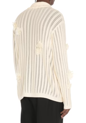 Casablanca Elegant Lace Detail Cotton Shirt