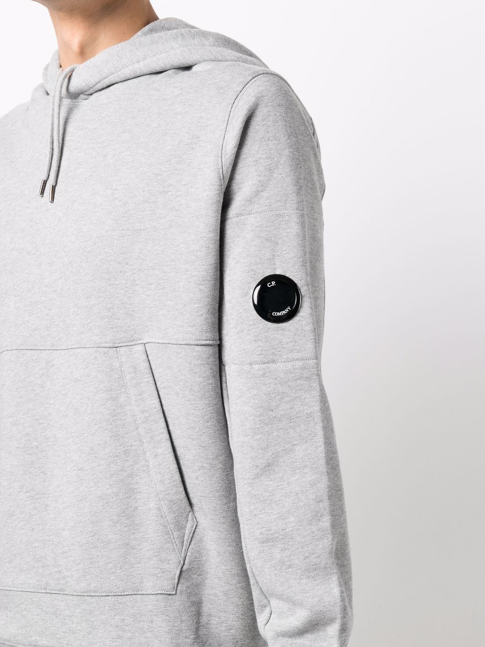 C.P. Company Logo-patch Cotton Hoodie in Grey