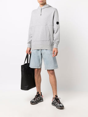 C.P. Company Logo-patch Cotton Hoodie in Grey