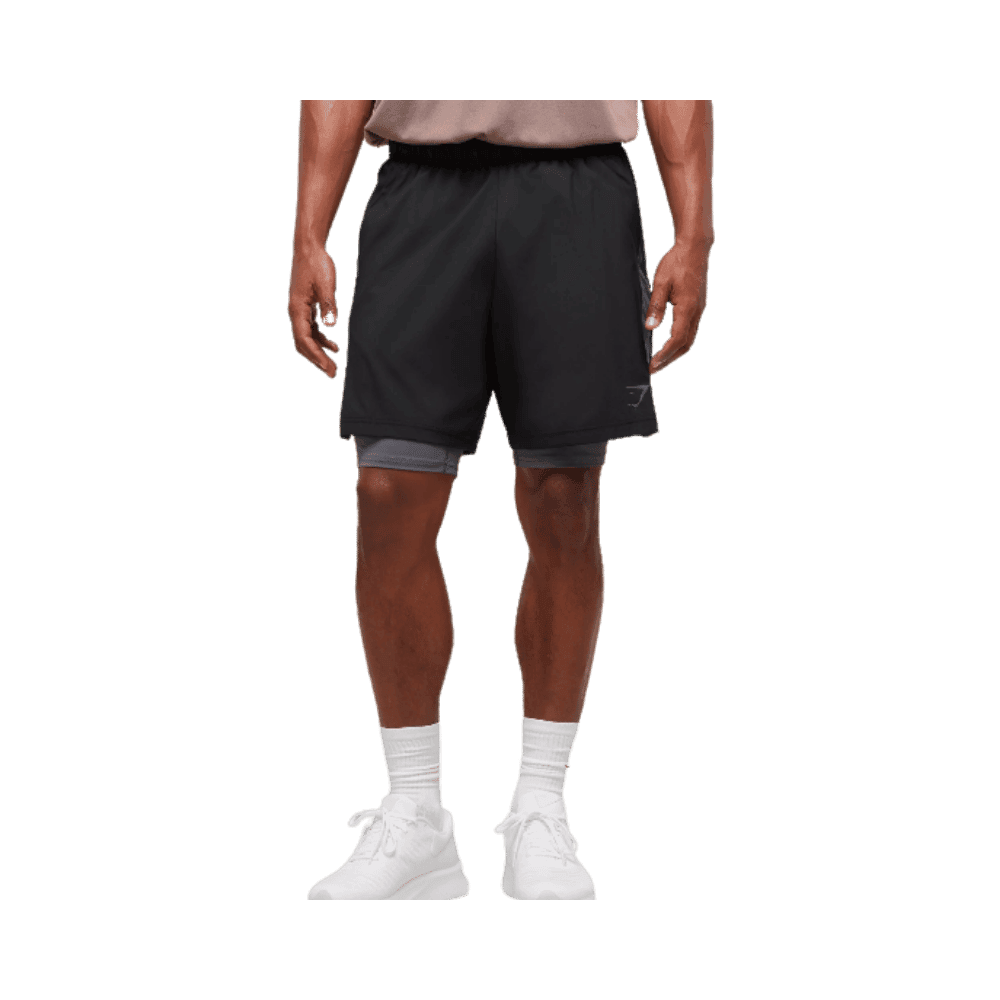 Gymshark Sport 7" 2 in 1 Shorts Black/Dark Grey