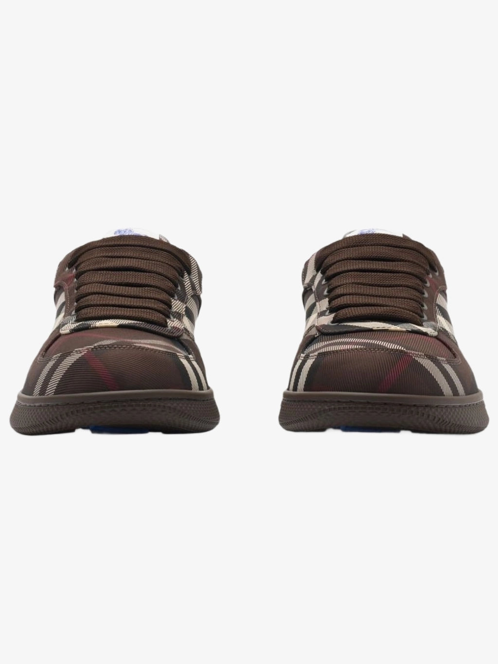 Lace-up sneakers with a checkered pattern