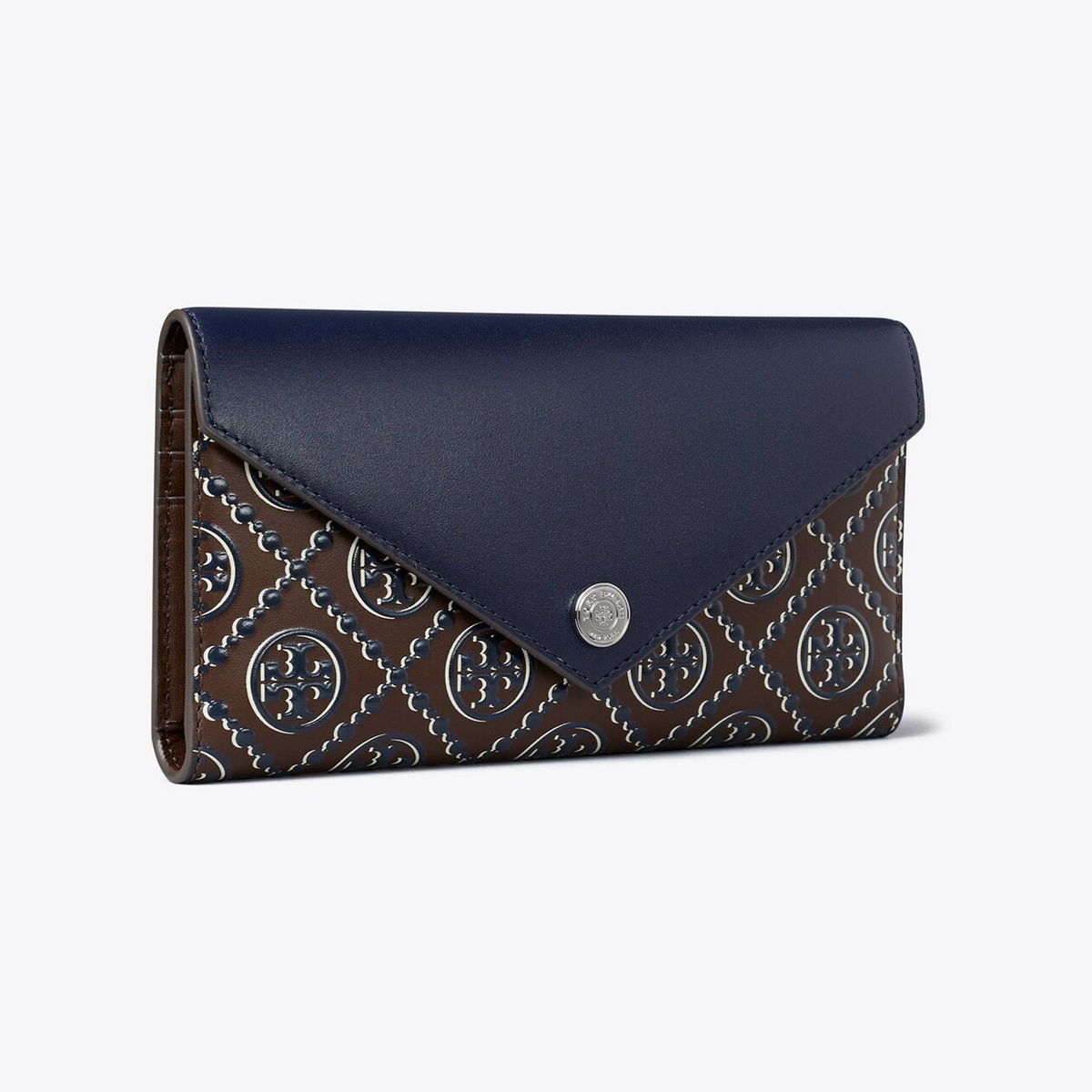 T Monogram Contrast Embossed Envelope Wallet