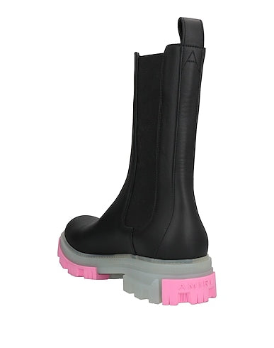 Amiri Black Leather Chelsea Boots with Colorful Sole