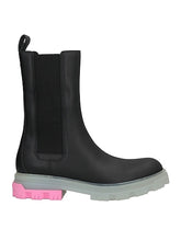Amiri Black Leather Chelsea Boots with Colorful Sole