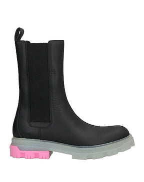 Amiri Black Leather Chelsea Boots with Colorful Sole