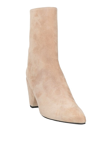 Amiri Nude Suede Pointed-Toe Ankle Boots