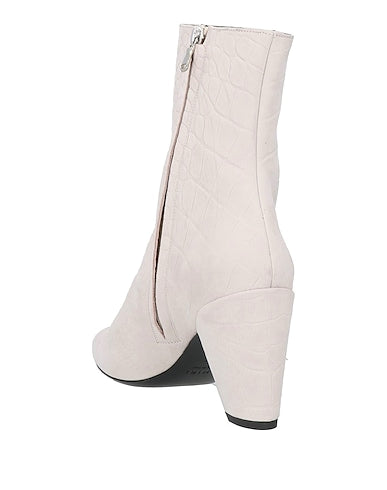 Amiri White Croc-Embossed Leather Ankle Boots