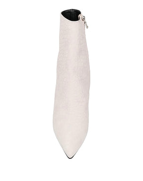 Amiri White Croc-Embossed Leather Ankle Boots