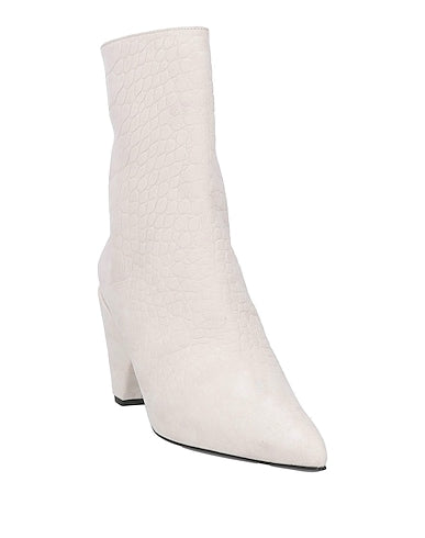 Amiri White Croc-Embossed Leather Ankle Boots
