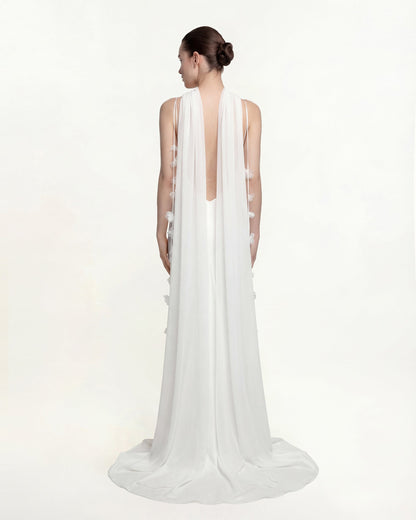 Tulle Cape Shawl - White