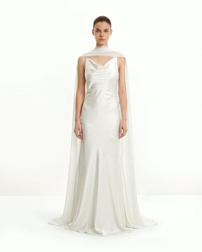 Tulle Cape Shawl - White