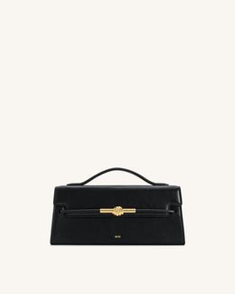 Lena Metal Rope Knot Top Handle Bag - Black