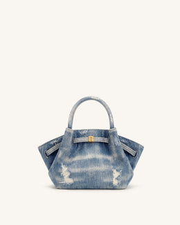 Hana Mini Denim Tote Bag - Blue