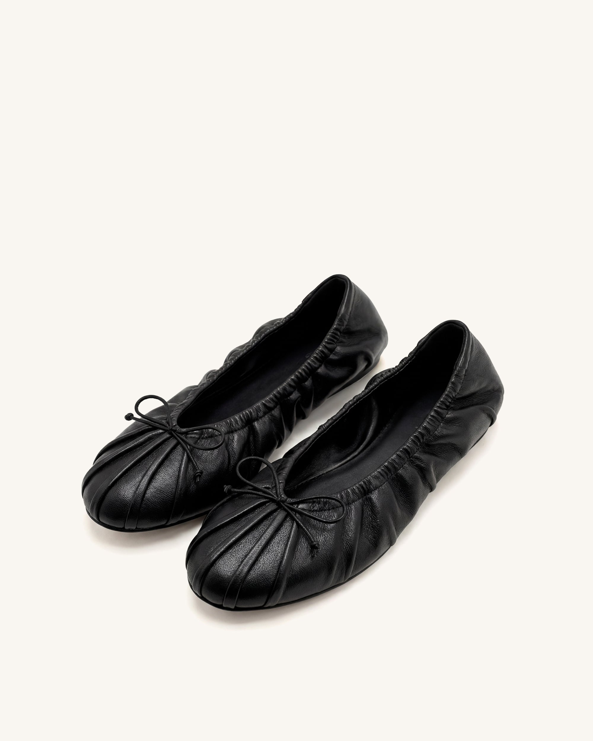 Solenne Ruched Drawstring Ballet Flats - Khaki